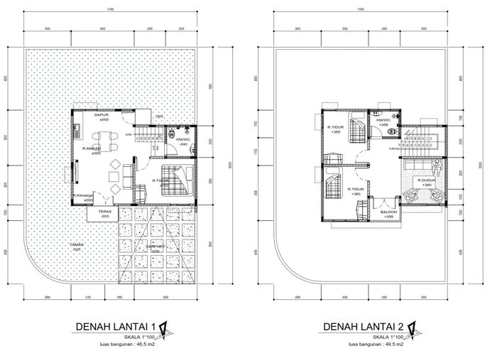 foto denah rumah tipe KALINDA B6-1 perumahan Kedaton Park Tahap 1
