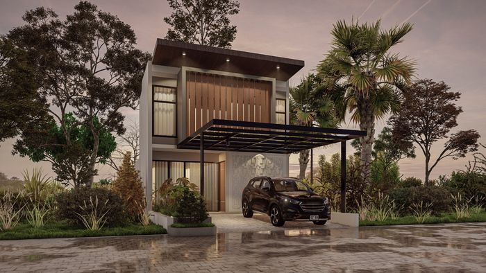 foto tampak rumah tipe BLOK A 25 26 27 perumahan GADING ELAWANA
