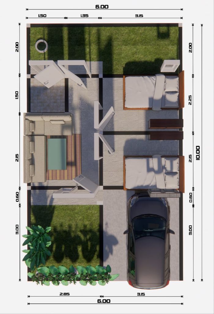 foto denah rumah tipe RSH perumahan Perumahan Taman Gading