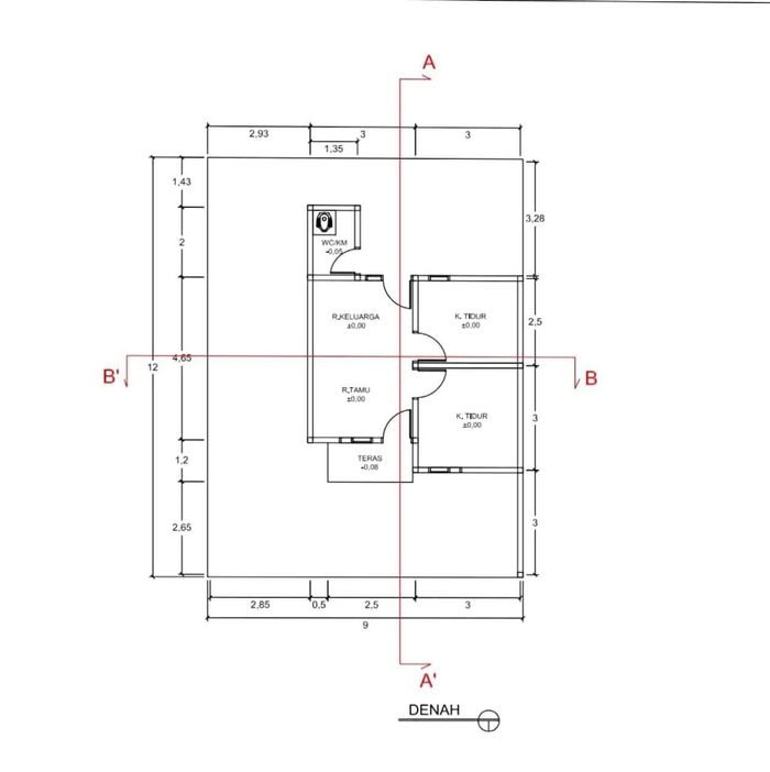 foto denah rumah tipe 36 perumahan Lubuk Gadang Residence