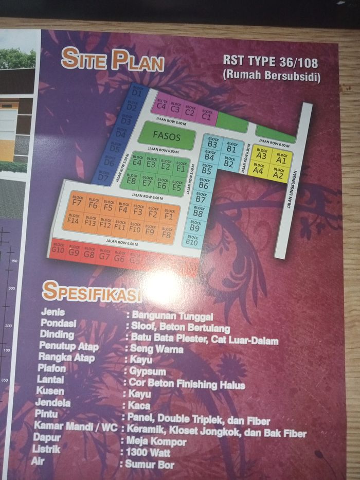 foto denah rumah tipe 36 perumahan ANDINI RESIDENCE