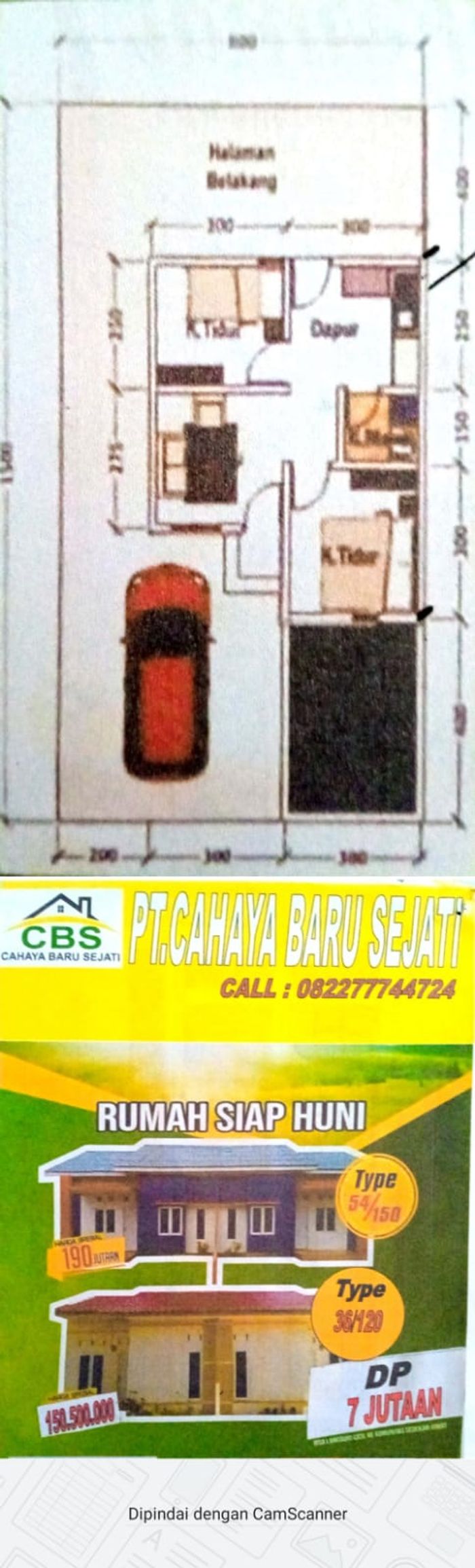 foto denah rumah tipe 36 perumahan PETATAL INDAH PERMAI TAHAP II