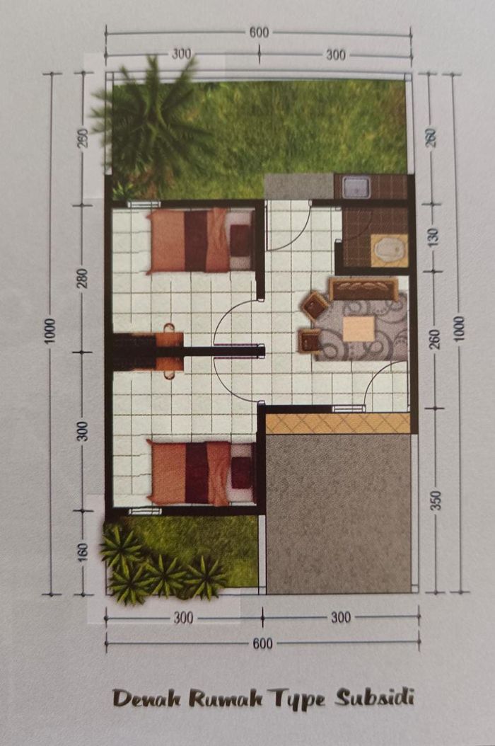 foto denah rumah tipe 30/60 perumahan Perumahan Maritza Parangjoro