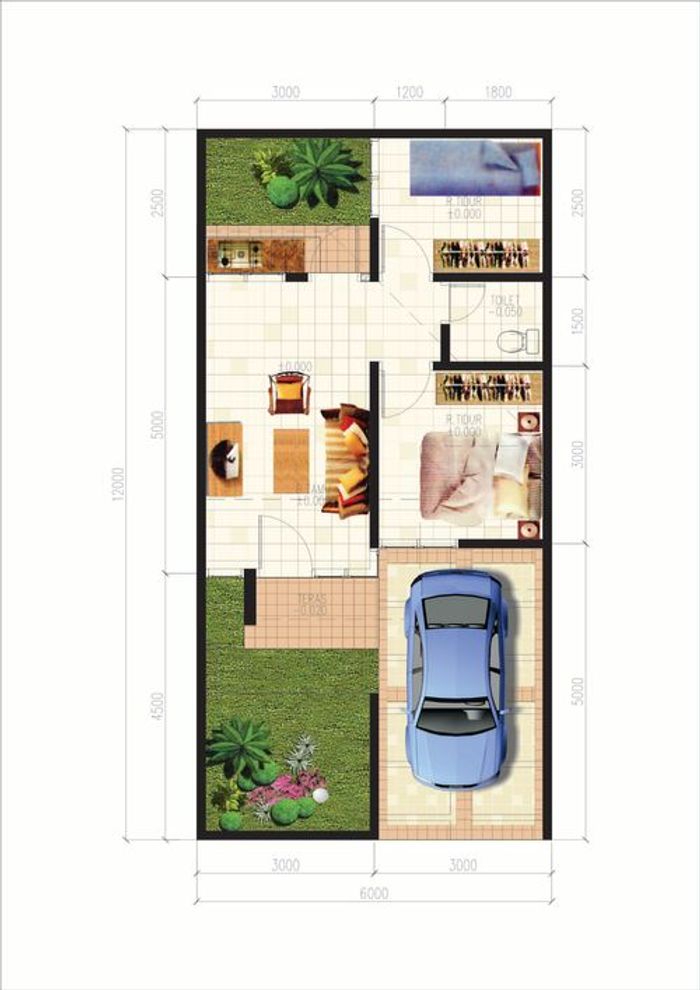 foto denah rumah tipe 38/74. perumahan Grand Victoria 1