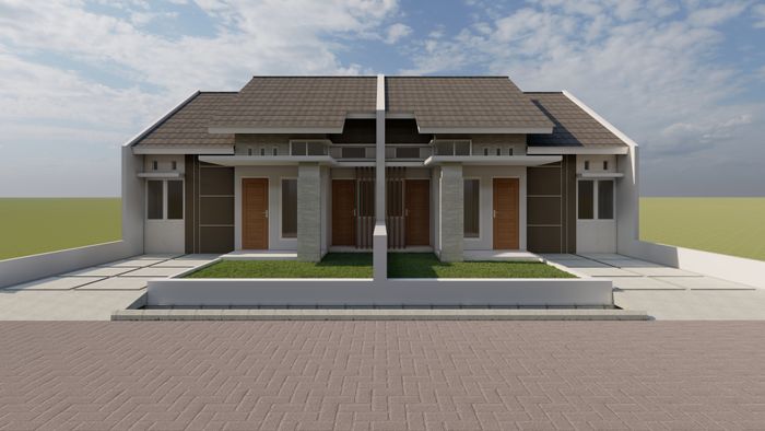 foto tampak rumah tipe 46/105 perumahan QURROTA A'YUN RESIDENCE