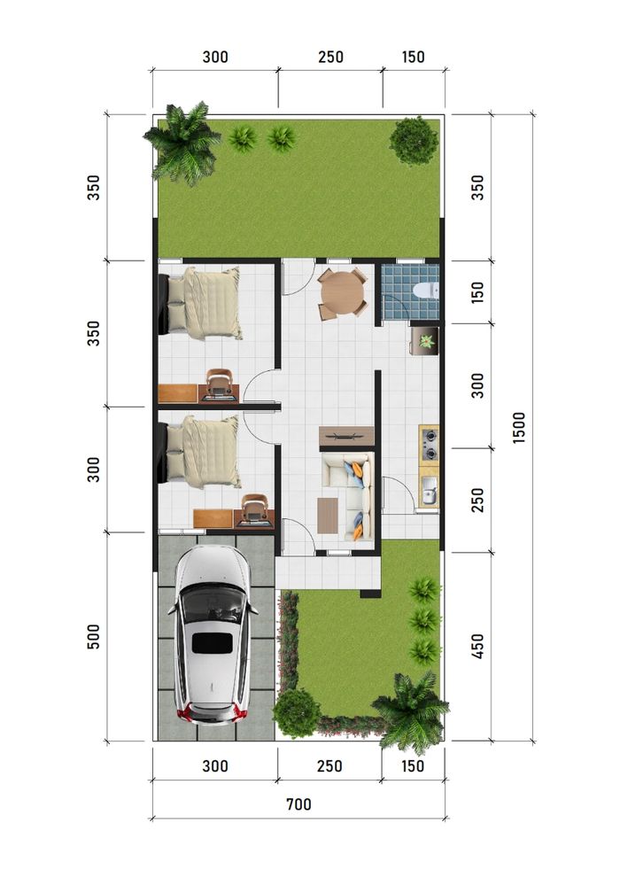 foto denah rumah tipe 46/105 perumahan QURROTA A'YUN RESIDENCE