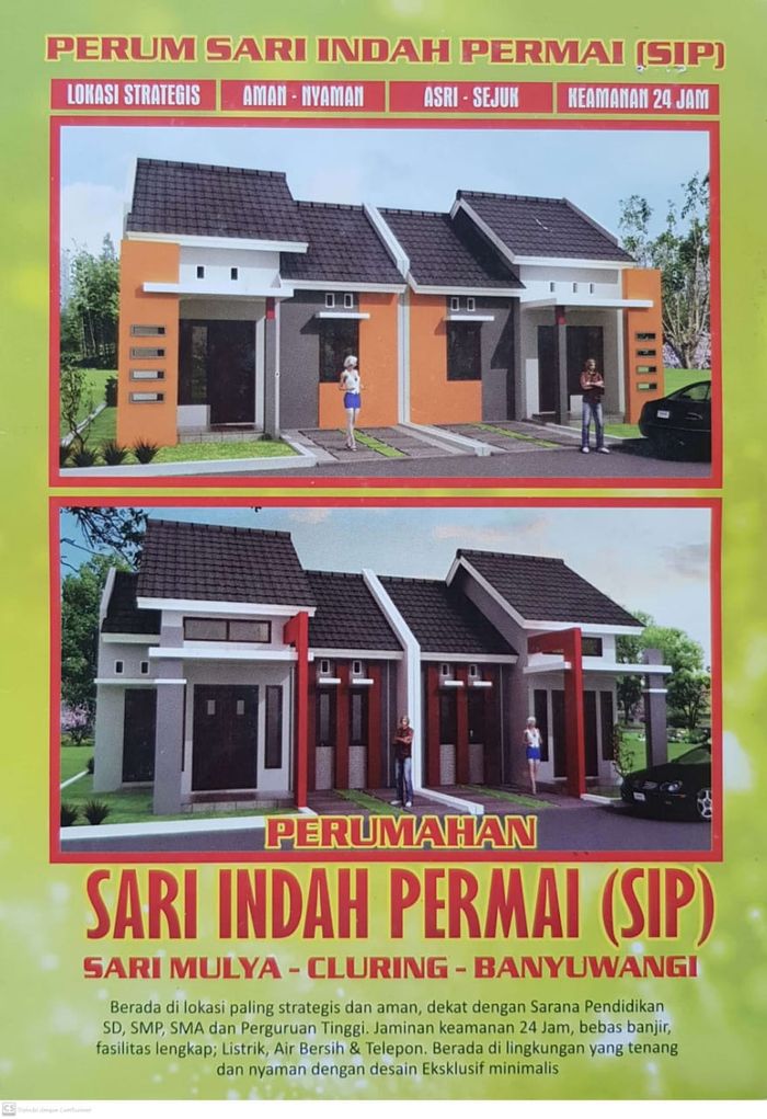 foto tampak rumah tipe 36/84 perumahan SARI INDAH PERMAI
