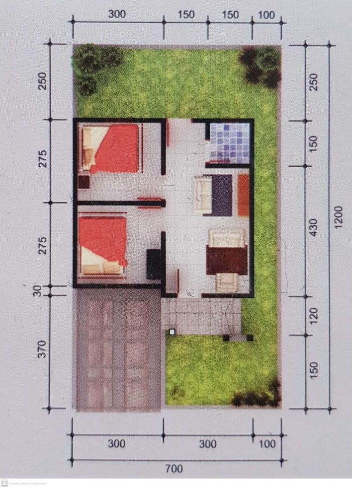 foto denah rumah tipe 36/84 perumahan SARI INDAH PERMAI