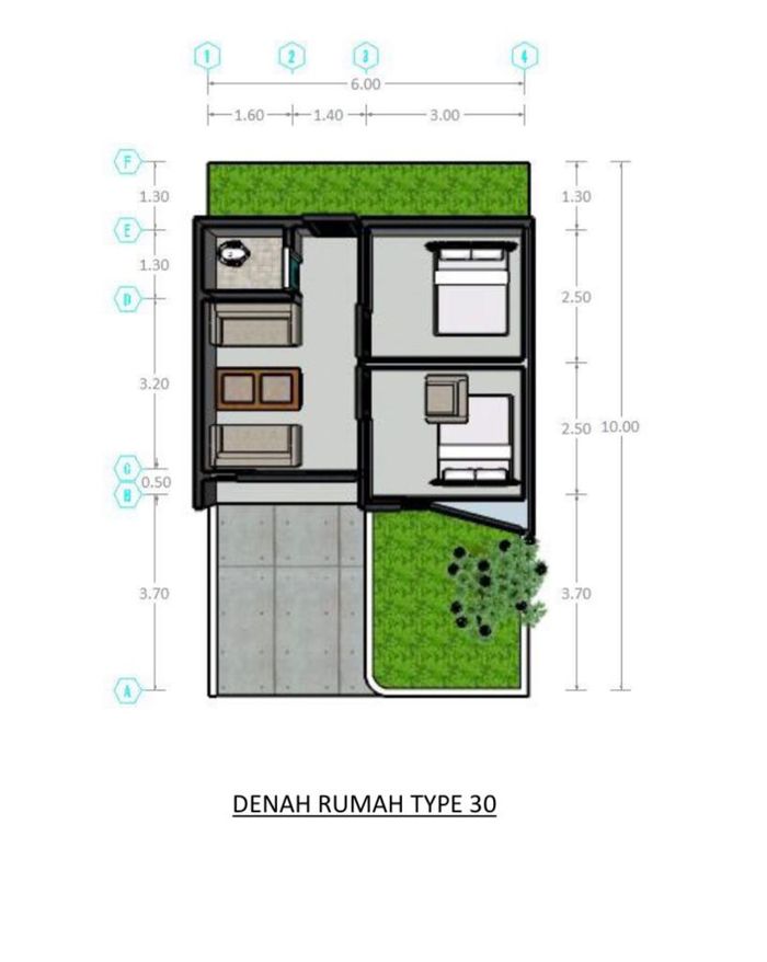 foto denah rumah tipe SUBSIDI 84m2 perumahan THE MARGOJOYO RESIDENCE