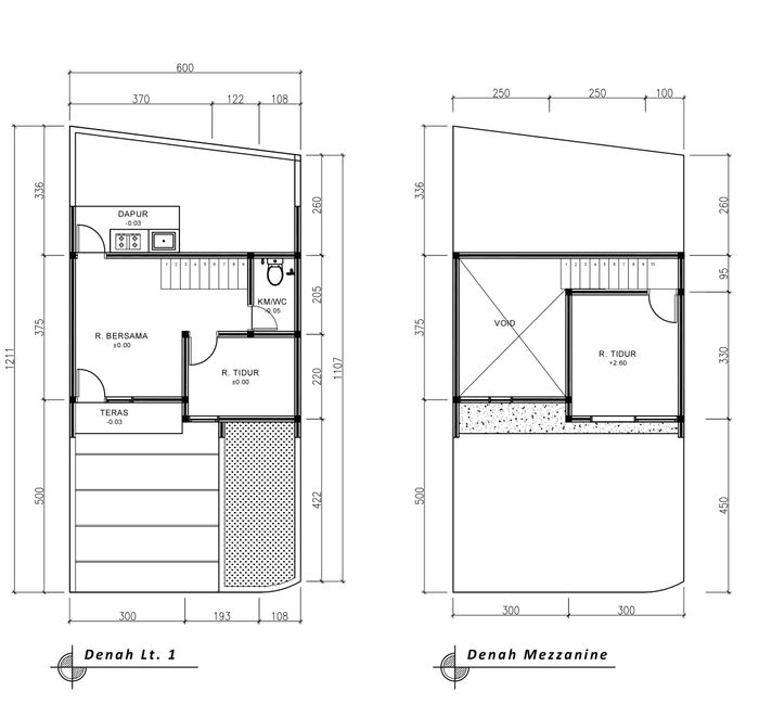 foto denah rumah tipe 36 Mezzanine (458) perumahan Seroja Home Residence 2