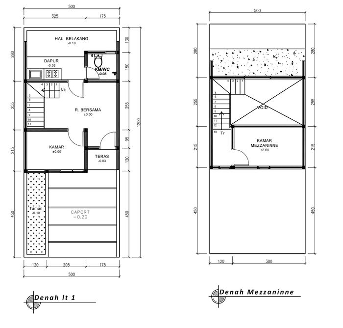 foto denah rumah tipe 36 Mezzanine (368) perumahan G-Land Katapang Residence 1