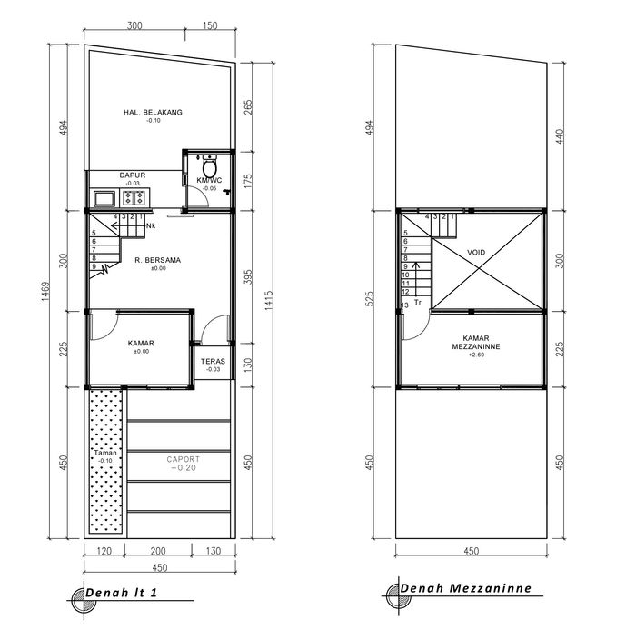 foto denah rumah tipe 36 Mezzanine (363) perumahan G-Land Katapang Residence 1