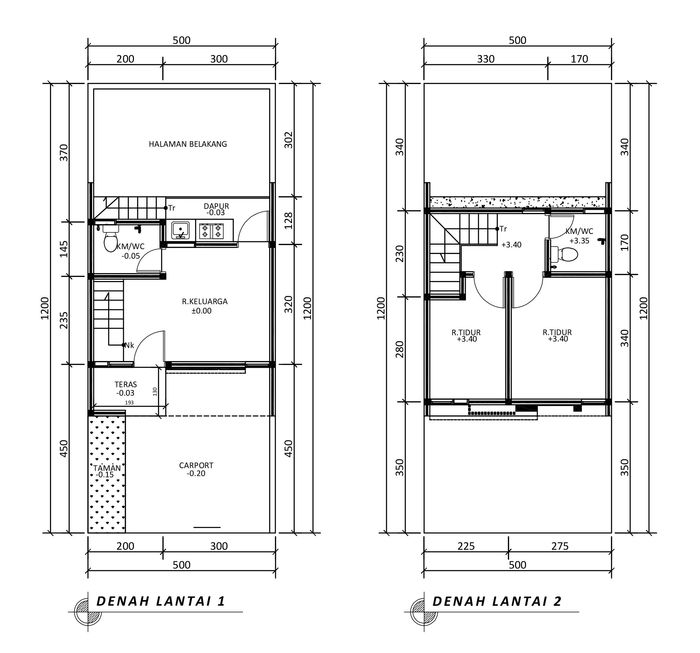 foto denah rumah tipe 44 Cozy Level (348) perumahan G-Land Harmony Hills