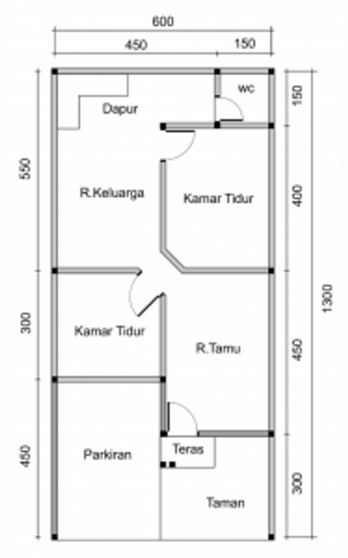 foto denah rumah tipe 60 perumahan Taman rampah indah
