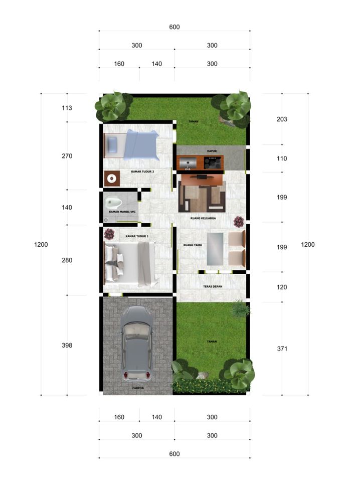 foto denah rumah tipe 33/72 perumahan NEW ALAM AGENG RESIDENCE