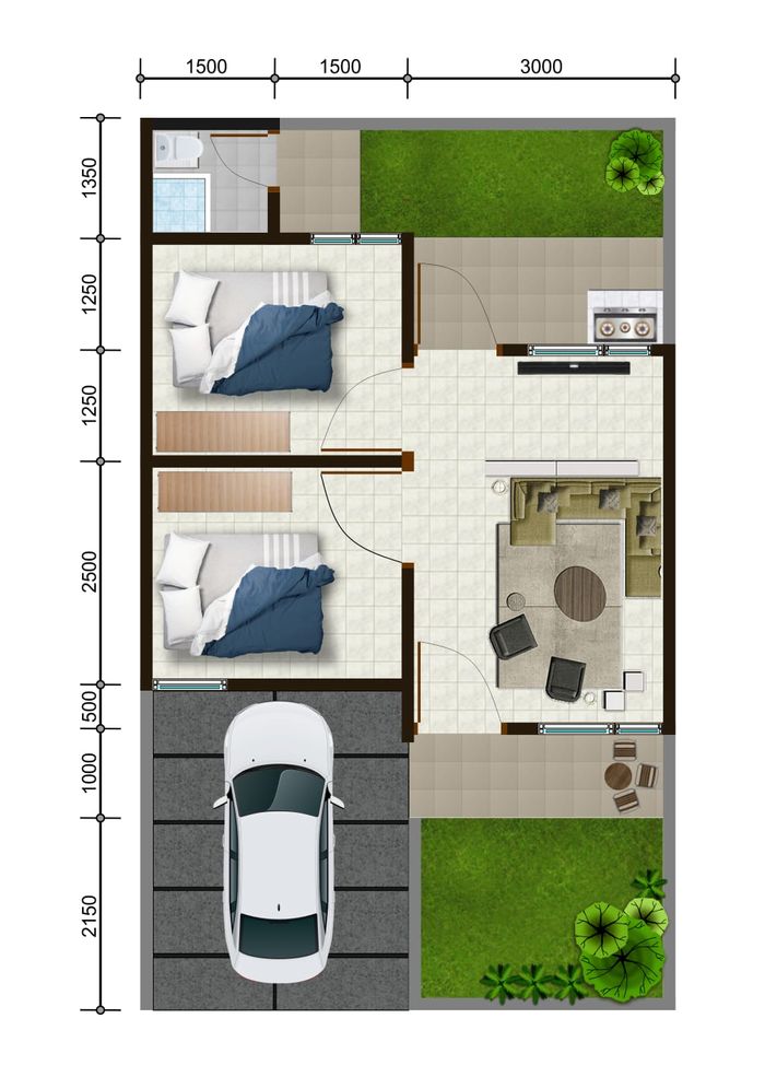 foto denah rumah tipe Savana Park 33.60 perumahan Savana Residence Tahap 2A