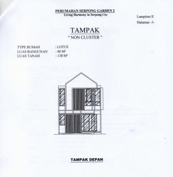 foto tampak rumah tipe LOTUS perumahan SERPONG GARDEN 2