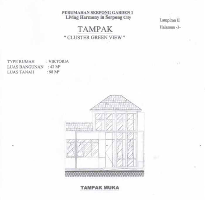 foto tampak rumah tipe VICTORIA perumahan SERPONG GARDEN 1