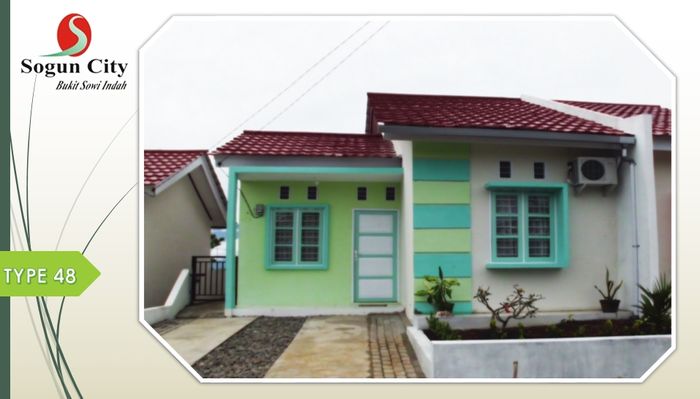 foto tampak rumah tipe 48 perumahan Bukit Sowi Indah