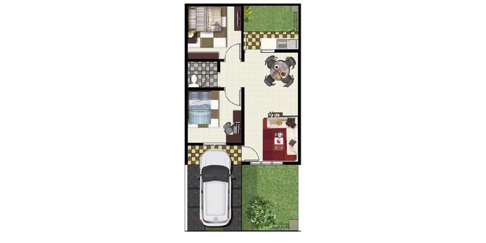 foto denah rumah tipe TIARA (AGUSTUS 22) perumahan Cluster Sriwijaya - Darmawangsa Residence Bekasi