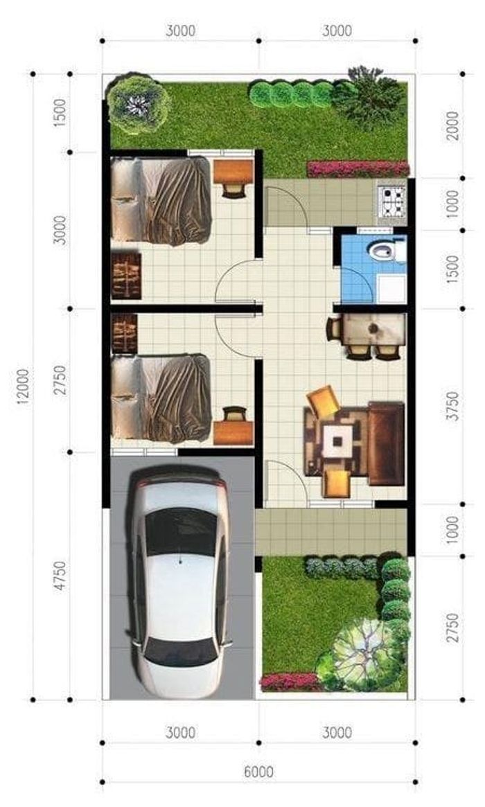 foto denah rumah tipe 36 perumahan PINANG RESIDENCE