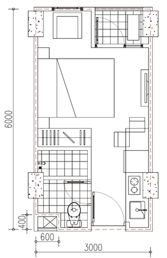 foto denah rumah tipe STUDIO (B01-05) perumahan APARTEMEN EMERALD BINTARO