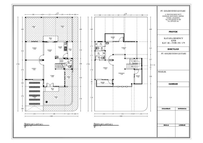 foto denah rumah tipe 150/175 perumahan KAYANA REGENCY