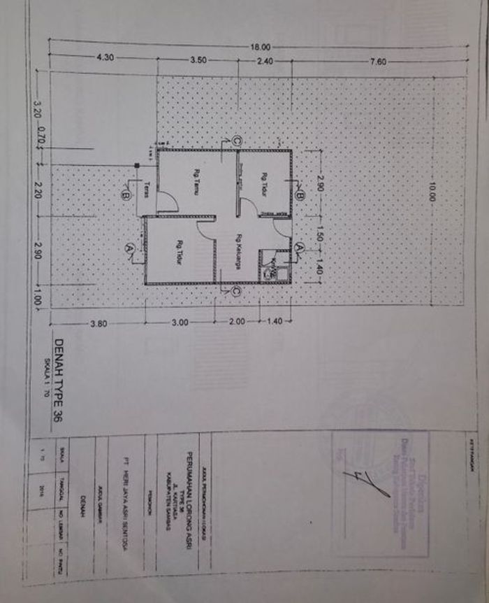 foto denah rumah tipe 36 perumahan LORONG ASRI 3