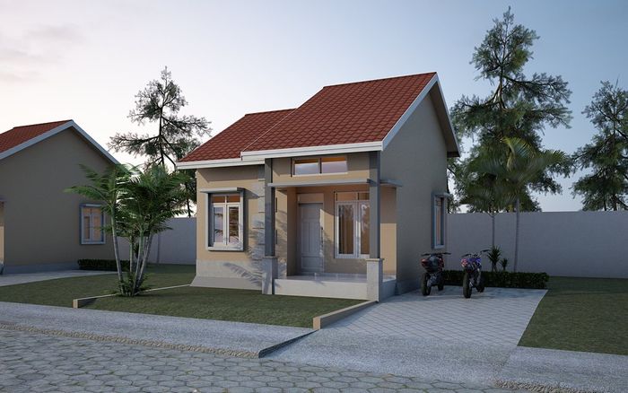 foto tampak rumah tipe 36 perumahan Kafa Aqila