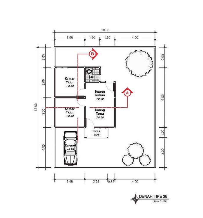 foto denah rumah tipe 36 perumahan ROSELLA RESIDENCE