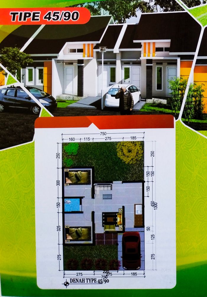 foto tampak rumah tipe 45/90 perumahan Graha Naya Buaran Tahap II