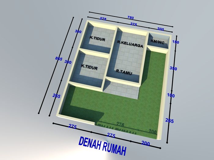 foto denah rumah tipe T35/61 perumahan GRIYA CILIWUNG 2 TAHAP 1