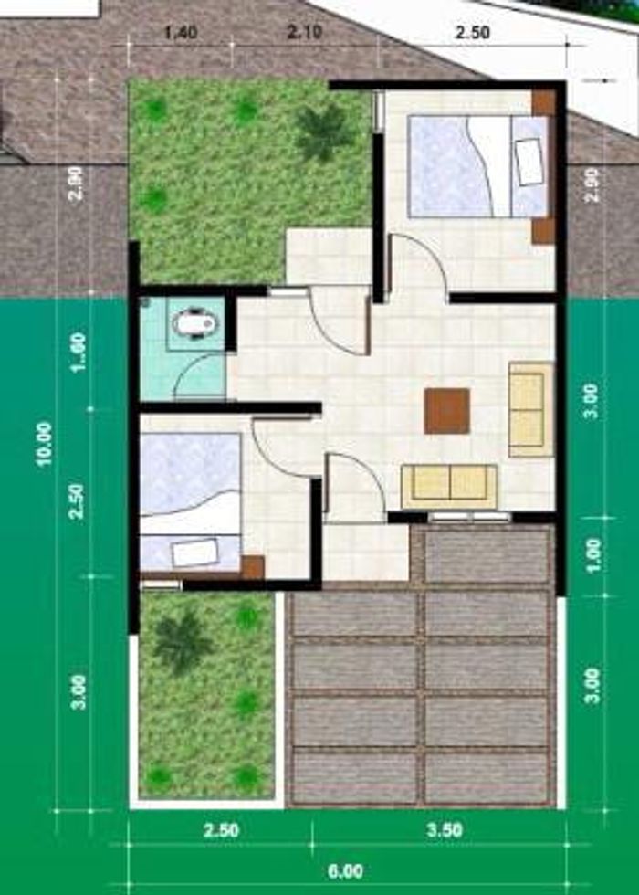 foto denah rumah tipe 30/60 perumahan NAJIMA RESIDENCE CINAGARA