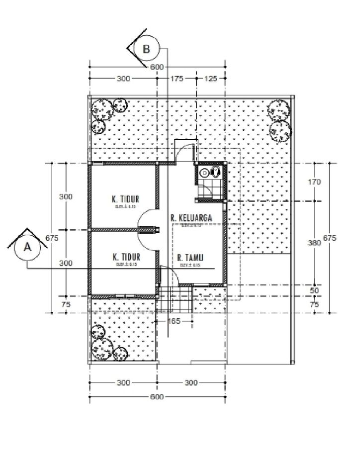 foto denah rumah tipe 36 Tebo perumahan ELMAS CITY RESIDENCE