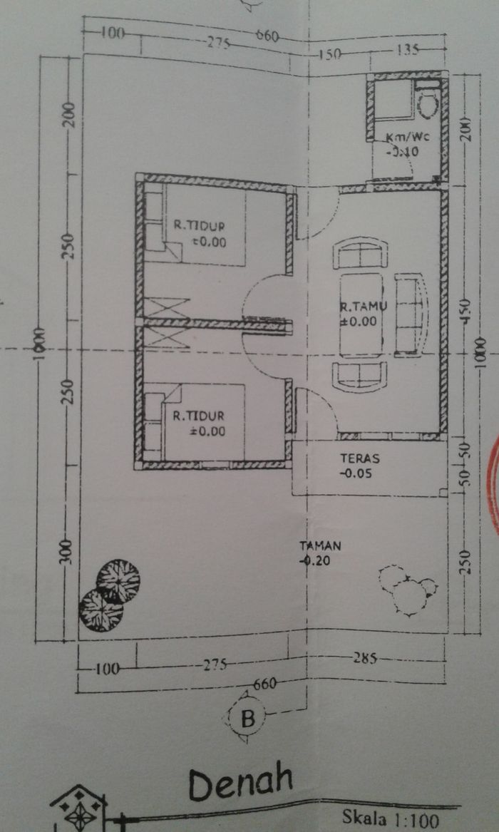 foto denah rumah tipe 36 perumahan BENGAWAN INDAH