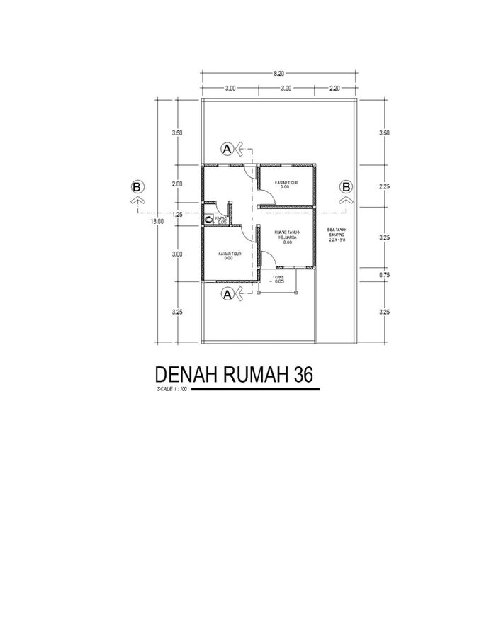 foto denah rumah tipe 36 perumahan PAUH PERMAI