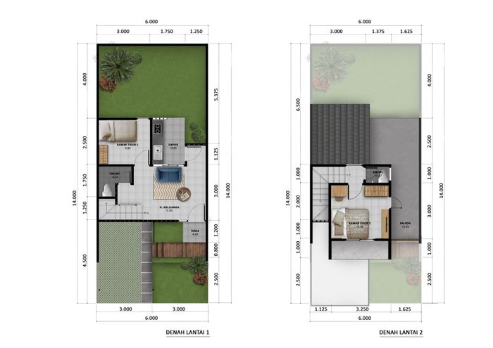 foto denah rumah tipe 46 perumahan REKA VILLAGE
