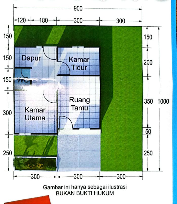 foto denah rumah tipe 36 perumahan Griya Pesora 2