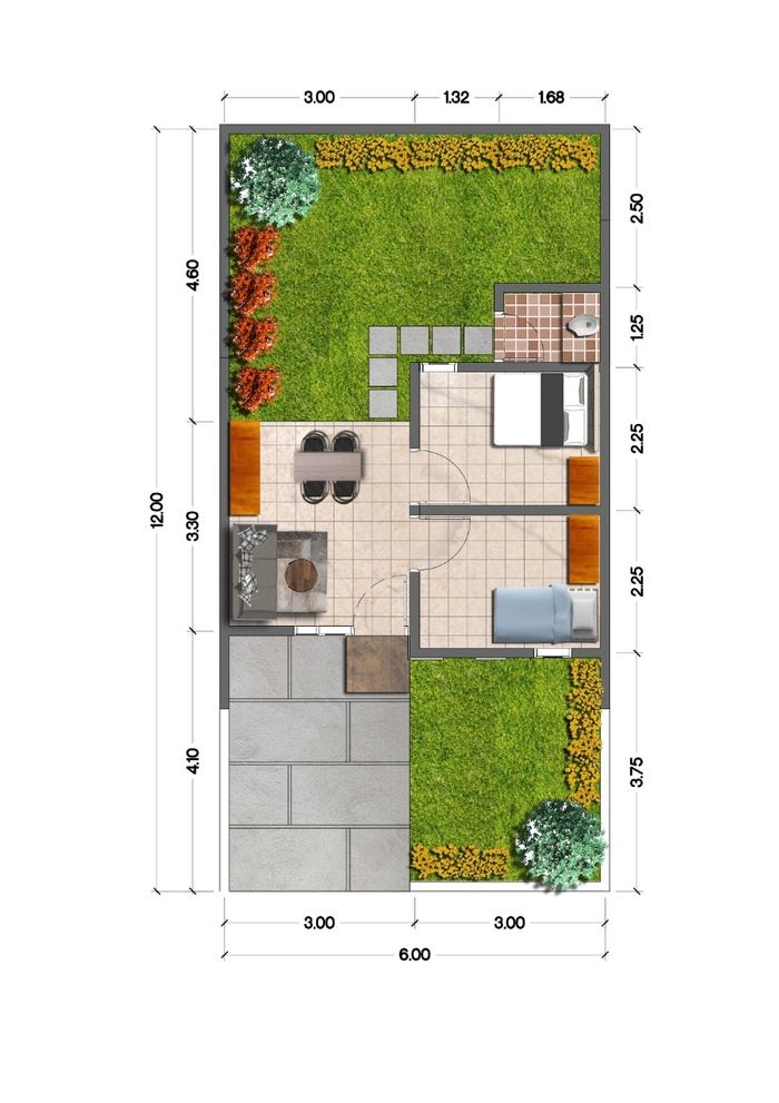 foto denah rumah tipe 28/72 perumahan Bukit Mas Residence Tahap 2