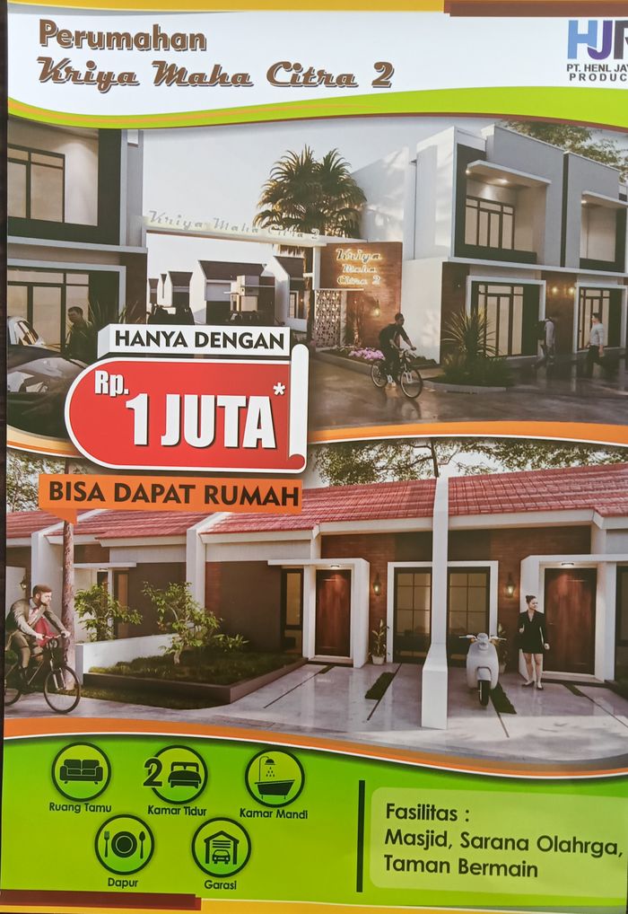 foto tampak rumah tipe 30 perumahan KRIYA MAHA CITRA 2