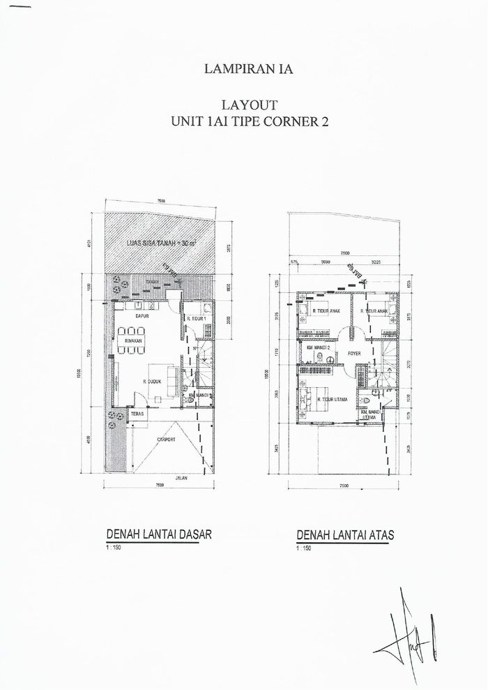 foto denah rumah tipe AZALEA-1AI perumahan AZALEA RESIDENCE