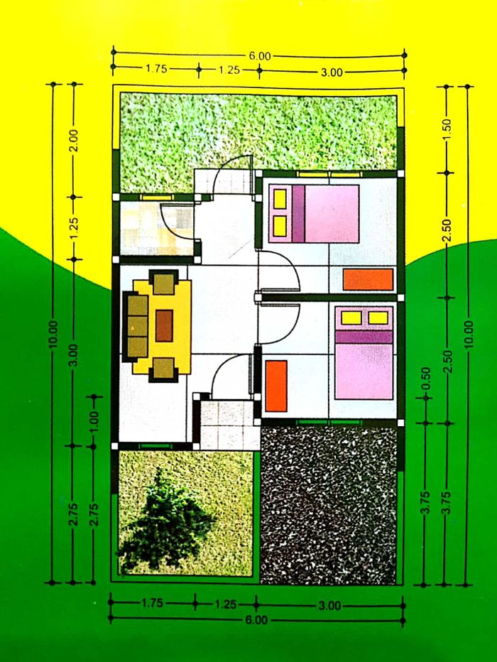 foto denah rumah tipe 30/60 perumahan BUKIT PERMATA HIJAU