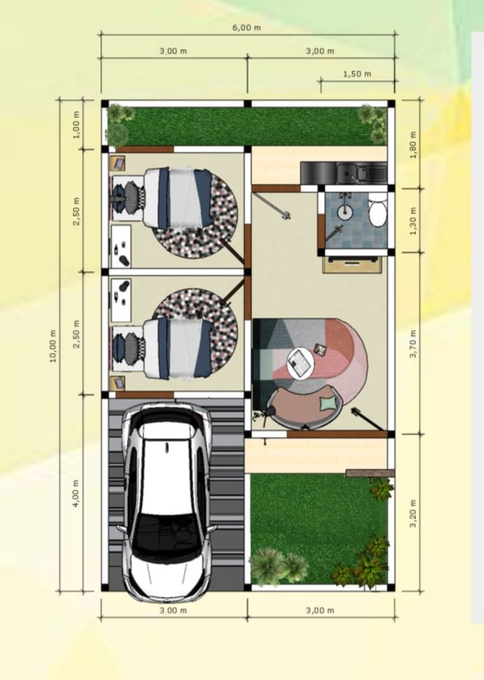 foto denah rumah tipe TAPAK RUMAH perumahan Pesona Linggar Residence