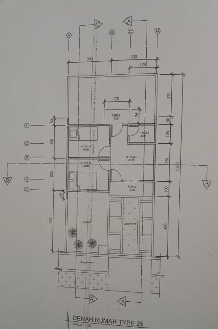 foto denah rumah tipe 25/132 KOMEWRSIL 2 KAMAR 257300 perumahan PURI LESTARI