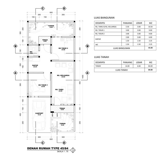 foto denah rumah tipe 45/84 perumahan BUMI BATARA REGENCY TAHAP 3