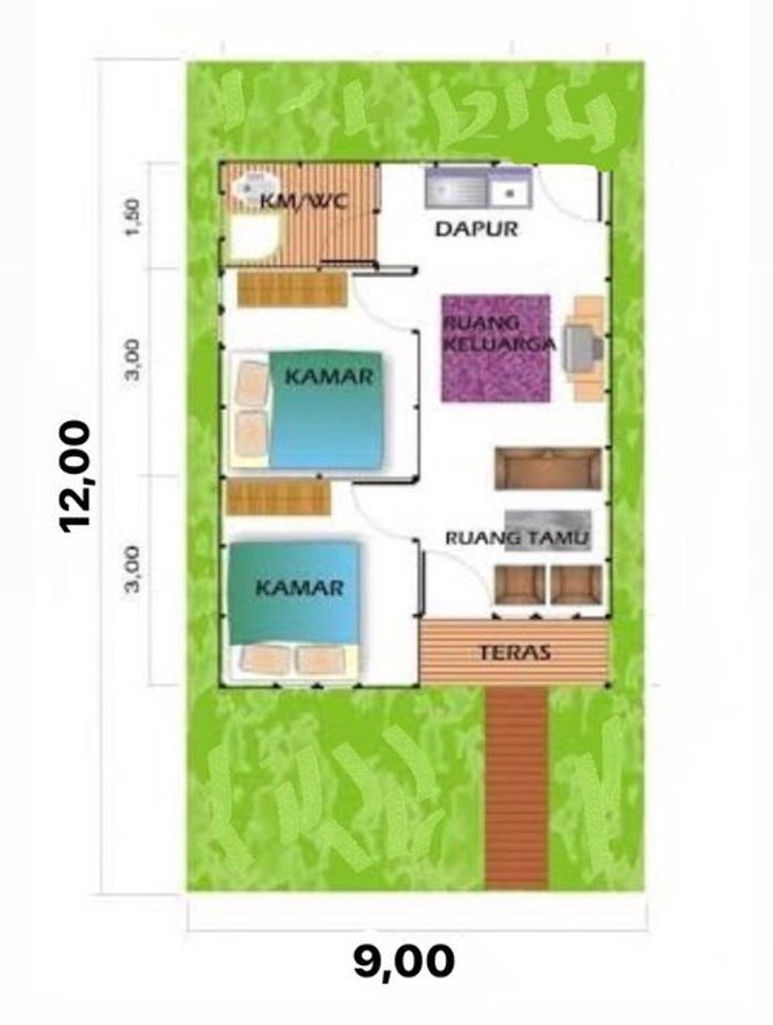 foto denah rumah tipe 36 perumahan Perumahan Belle Olando Tahap 1