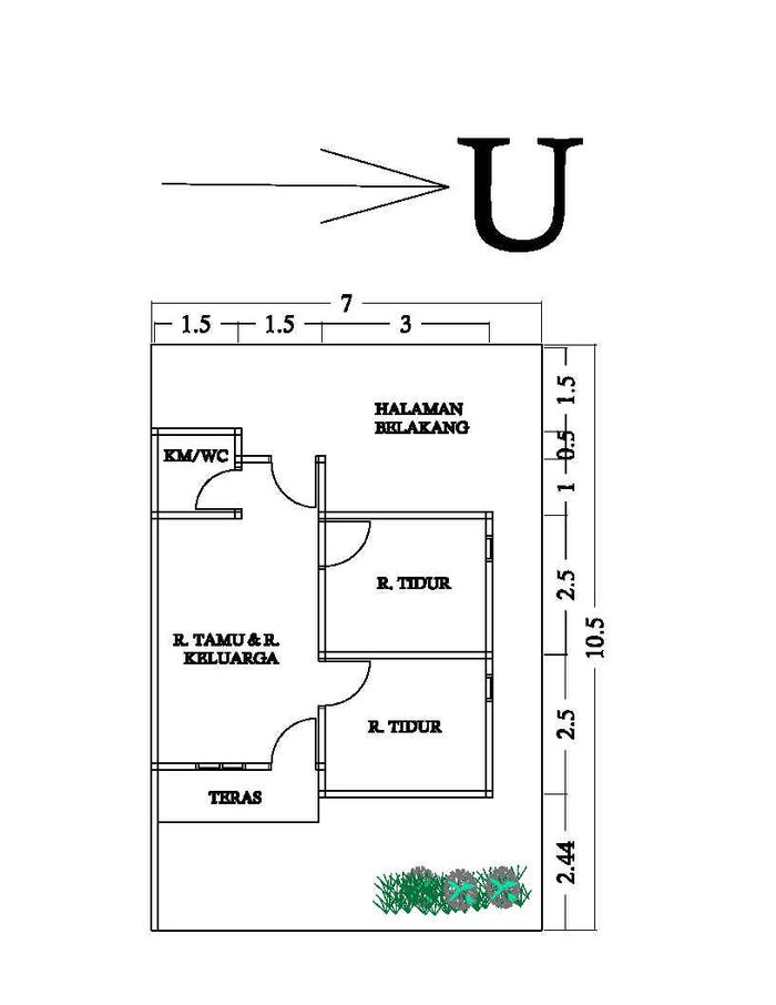 foto denah rumah tipe 45 perumahan GRIYA SELARAS INDAH