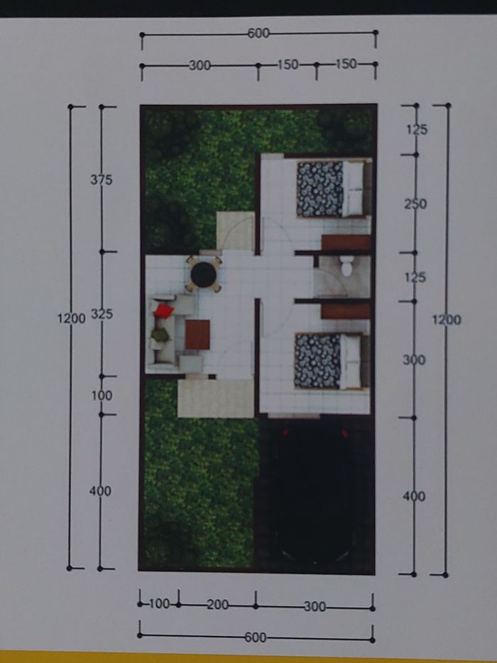 foto denah rumah tipe 32 perumahan BUKIT BUNGA RESIDENCE TAHAP 3