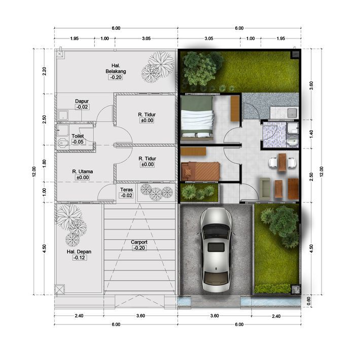 foto denah rumah tipe 25/72 (140.476) perumahan Bumi Karya Indah