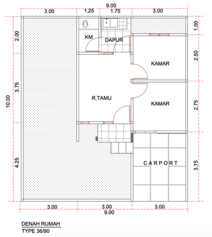 foto denah rumah tipe 9m x 10m perumahan TELAGA HARMONY RESIDENCE 2